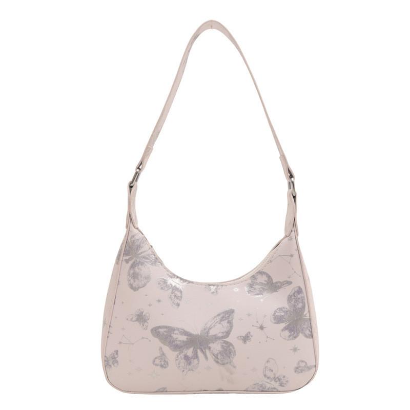 

Stylish Versatile Sweet Bowknot Shoulder Bag 2024 Summer Pu With Zipper срібний