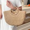 Fashion New Beach Vacation Style Portable Vegetable Basket Straw Woven Bag Mori Simple Small Fresh Versatile Messenger Bag Women