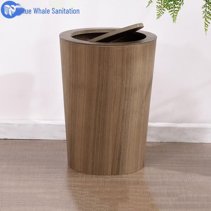 Nordic Wooden Waste Bin with Flip Lid