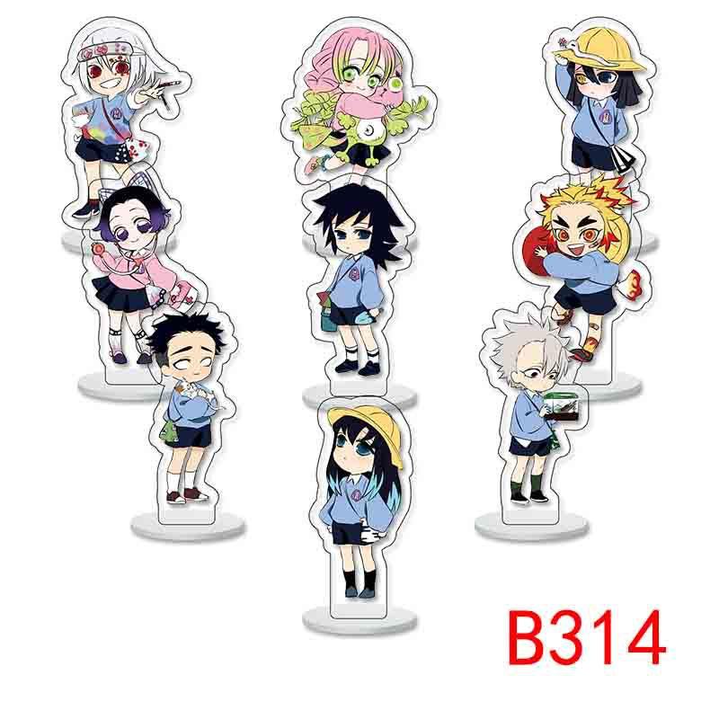 Collection de mini socles Demon Slayer 9 pièces Collection acrylique transparent Socle 6cm Collection jouets anime date de naissance cadeau unisexe