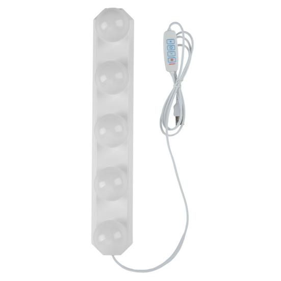 

Светодиодная лампа для зеркала с регулируемой яркостью, диммируемая, 3 цветовые температуры, питание от USB, лампа для макияжного зеркала с присоской белый