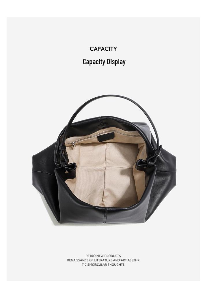 Women's Genuine Cowhide Leather Tote - Large Capacity, Soft, Handheld, Underarm, or Single Shoulder Crossbody Bag for a Relaxed, Commuting Look