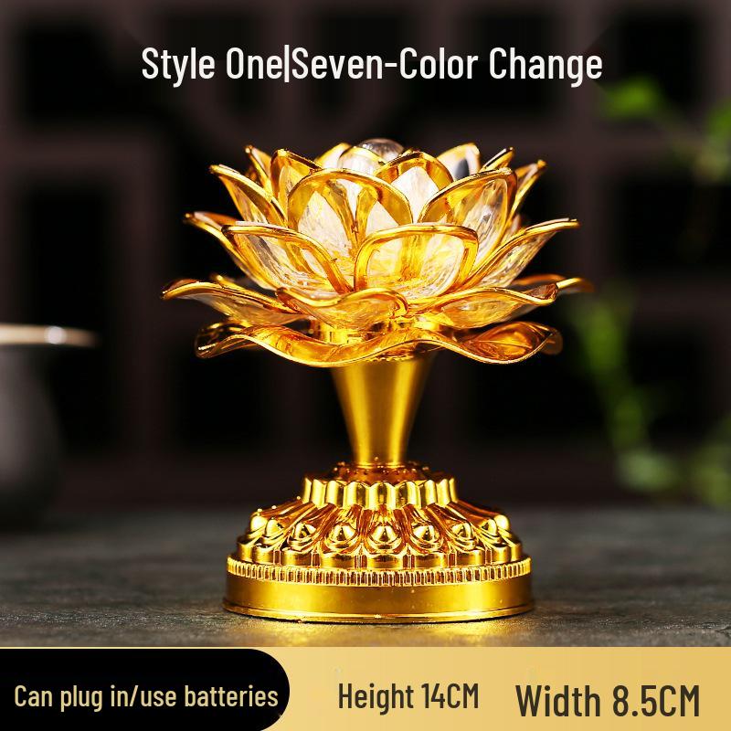 

Colorful Lotus LED Bodhisattva Offering Light for Buddha Hall