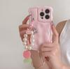 ins niche pearl flower pendant for iPhone16Pro max mobile phone case Apple 17 soft case 14/15