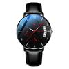 Orologio meccanico automatico ultra-sottile orologio da uomo versione coreana orologio al quarzo per studenti calendario luminoso impermeabile tendenza