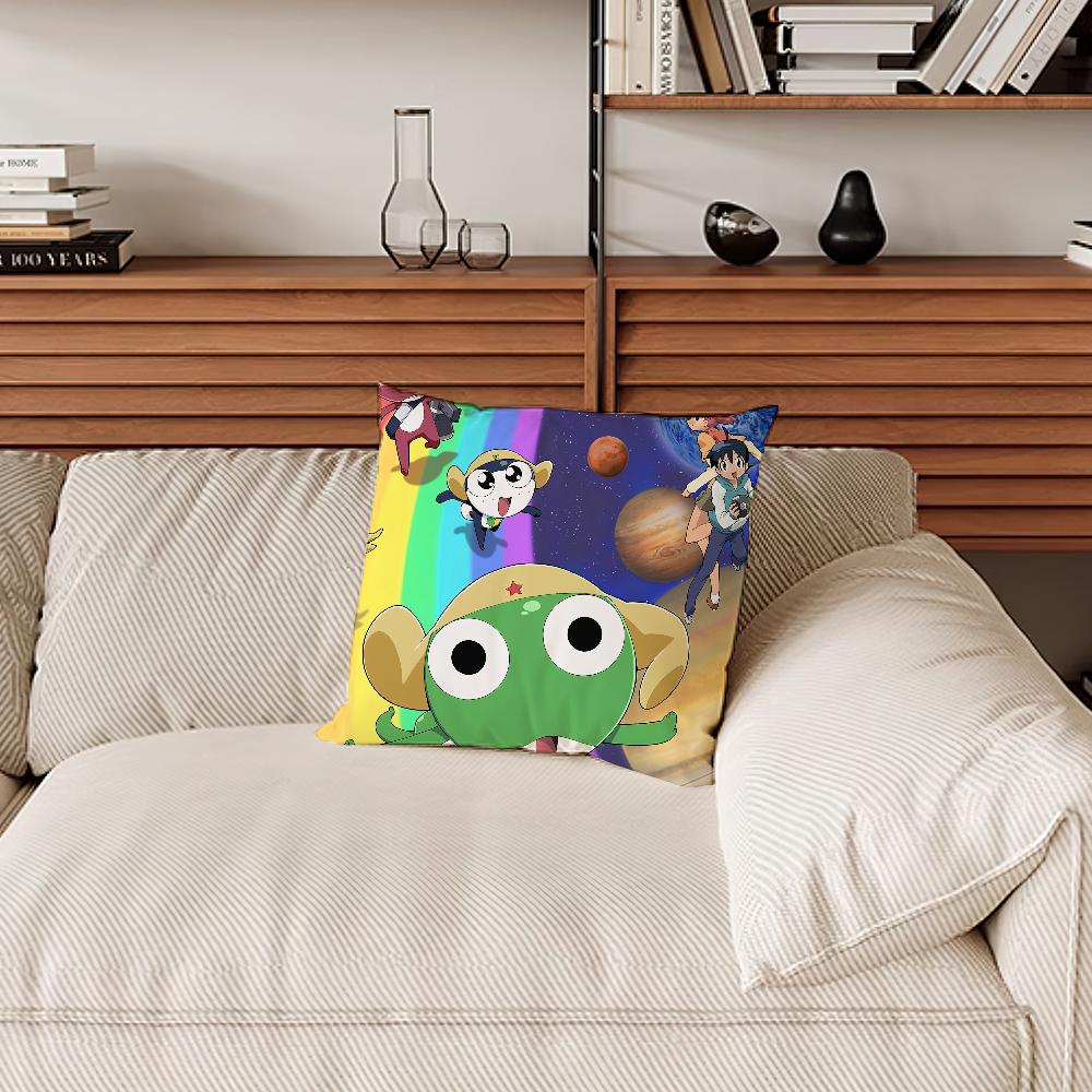 Funny Cartoon Keroro Gunsou Frog Pillow Case Sofa Living Room Bedroom Headboard Backrest Cushion Square Cushion Nap Time