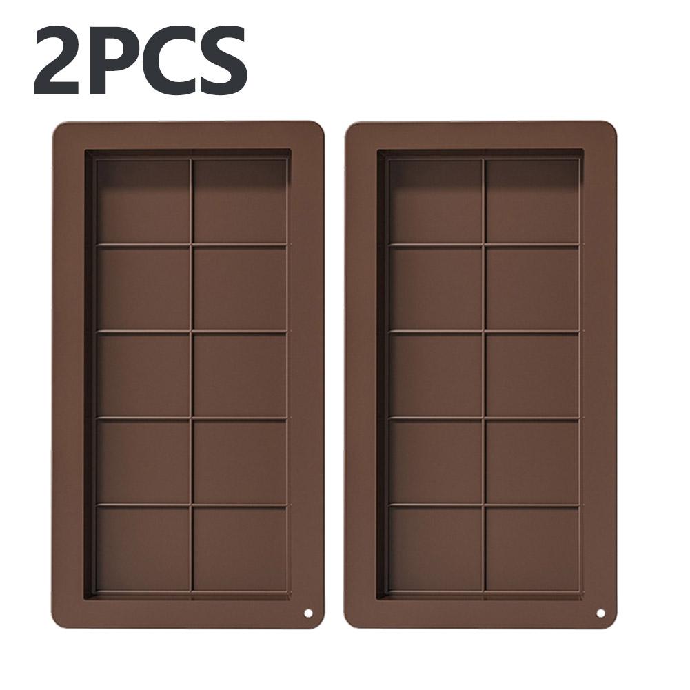 10 Grids Silicone Molding Chocolate Bar Mold Non-Stick Reusable Kitchen Deep Chocolate Mold Multipurpose Large Candy Molds
