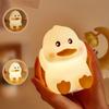 1pc Cute Duck Silicone Night Light with Timer and Dimmable Mode, USB Rechargeable, LED Seven-Color Silicone Night Light