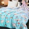 1 Manta de Merienda Cinnamoroll Pastel Impresión 2D Unilateral Felpa Duradera Franela Manta Hogar Dormitorio Sofá Linda Vibración Decoración Regalo
