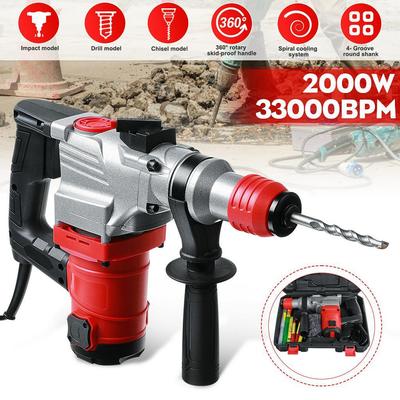 33000 U/min Multifunktions-Elektrohammer Schlagbohrer Werkzeugsätze Elektrischer Bohrhammer 220V Leistungsstarker Hammer 2000W