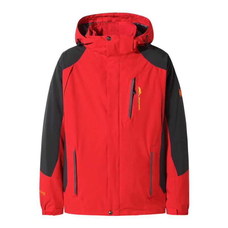 

Мужская водонепроницаемая походная куртка большого размера, ветровка, ветровка для кемпинга, охоты, бега, походов, рыбалки, пальто для мужчин на открытом воздухе, большие размеры L красный