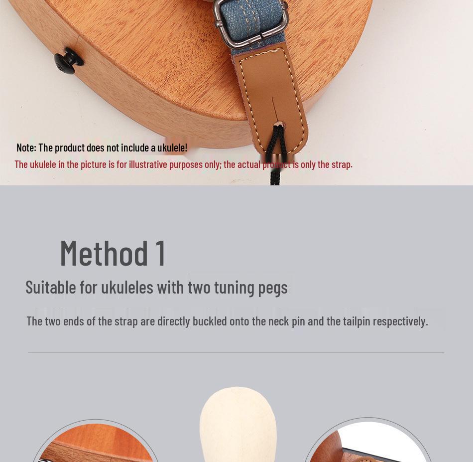 Customizable Wide Denim Ukulele Shoulder Strap for Pressure Relief