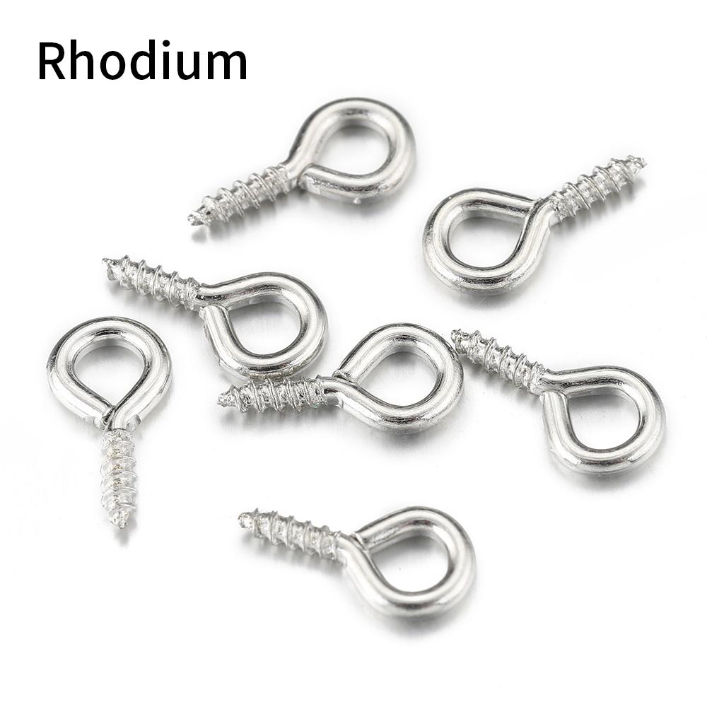 200pcs Small Tiny Mini Eye Pins Eyepins Hooks Eyelets Screw Threaded Clasps Hook for DIY Jewelry Making Findings Wholesale