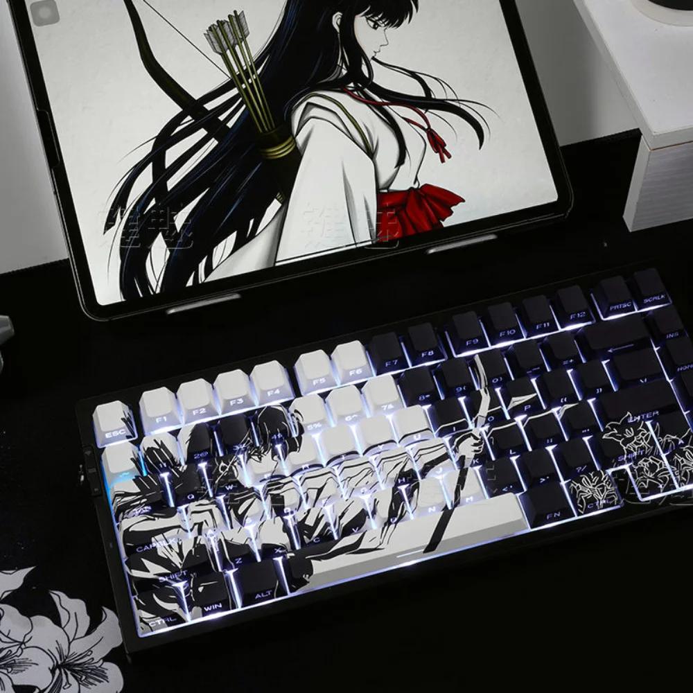 Xiaomi Anime Platycodon Cherry Key Cap Set PBT 130 Key Side Engraved Light Transmission for 60/84/98/108 Mechanical Keyboard ISO
