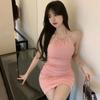 Pure Desire To Hang the Neck Tight New Suspender Dress Sexy Spring and Summer Women's Hip Skirt Spice Girl Skirt