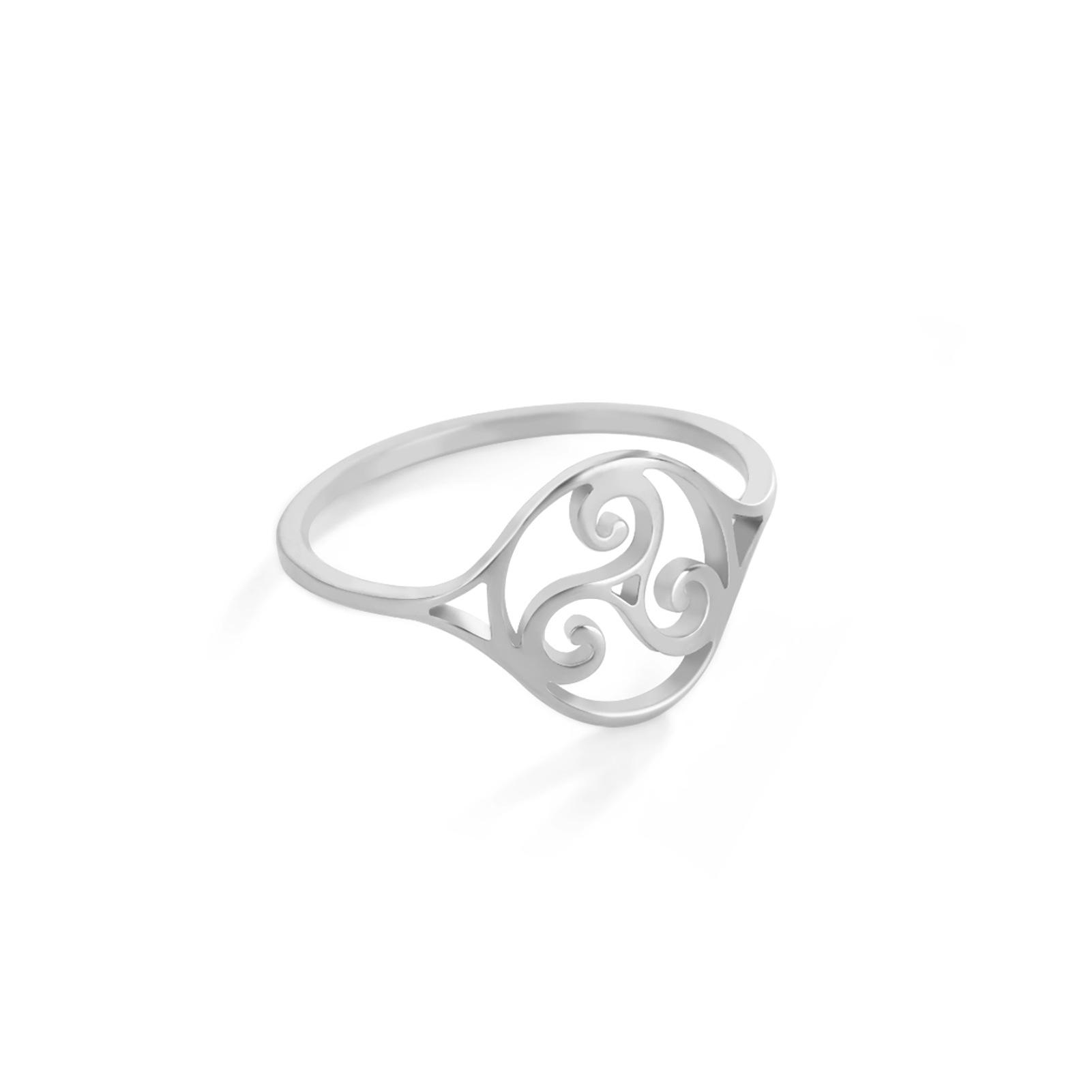 

Vintage Triple Spiral Symbol Ring For Women Elegant Party Jewelry Gift No. 7