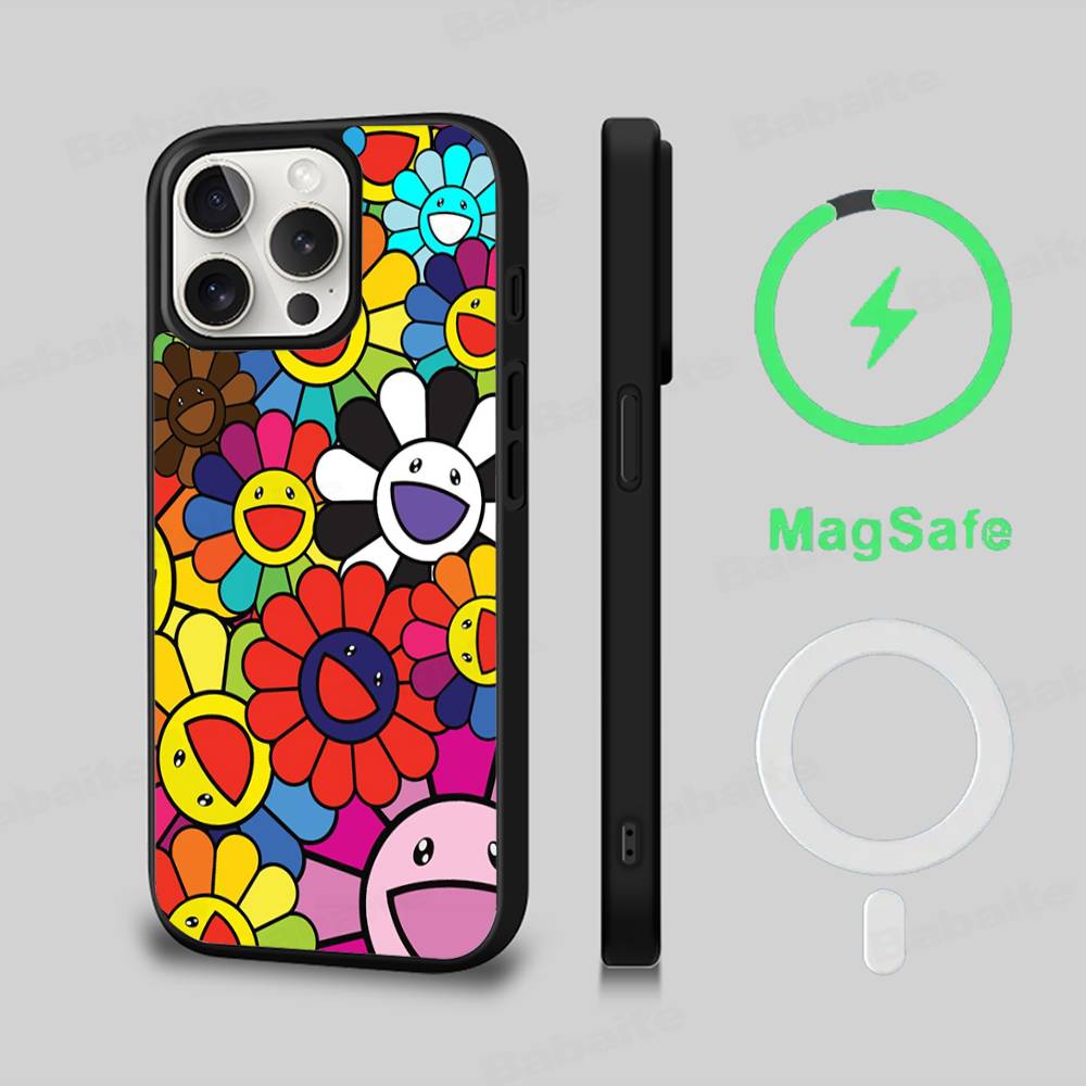 

Japanese Artisti M-murakami T-takash Art Work Phone For Magnetic Case For IPhone 16 14 13 15 Pro For Magsafe Wireless Charge For iPhone 17 Pro