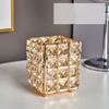 Crystal Pencil Holder Office Organizer Metal Square Storage Boxes & Bins for Dining & Living Room Decor  Storage
