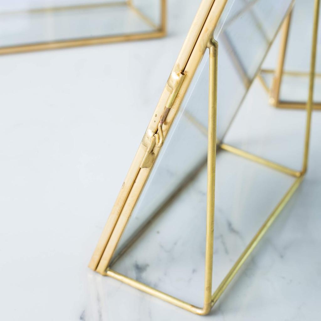 5x7 Gold Photo Frame Vintage Style Antique Gold Standing Picture Frames with Pressed Glass, Brass (5 x 7)