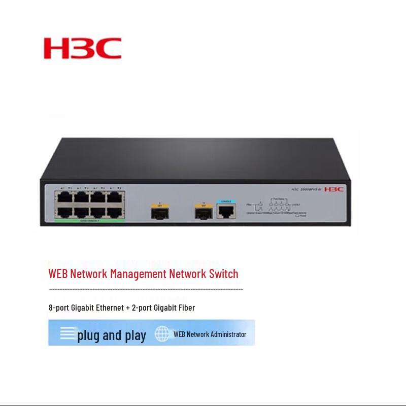 

H3C S5008PV5-EI-HPWR 8-Port Gigabit Layer 2 Managed PoE Switch