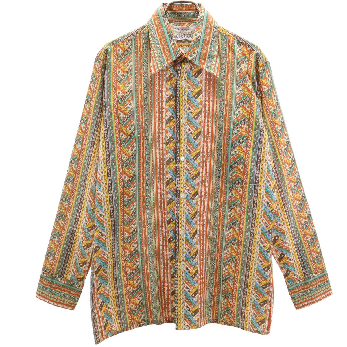 

ARROW 70s vintage Overall handle Long sleeve shirt 15 Orange series Men s Used