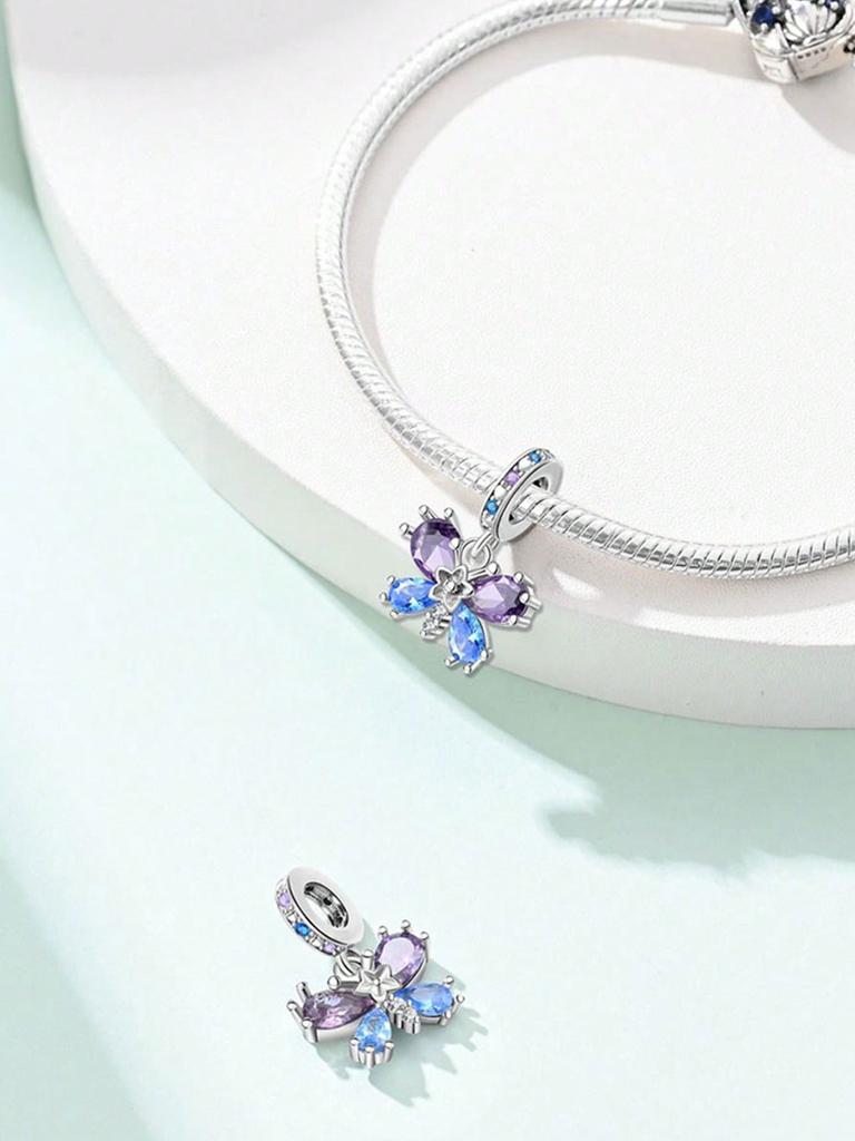 Charms Plata Colorful Butterfly Sunflower Beads Copper Plated Fit Copperoriginal Bracelet For Jewelry Making Diy Charm