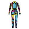 Iootiany Halloween Parent-child Color Graffiti Printed Bodysuit Purim Role Play Costume Children's Carnival Tights Jumpsuit 2025
