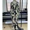 Fashion Stand Collar Long Sleeve Print Casual Jumpsuits Women Bodysuits Elegant Slim Fit Loose Woman Jumpsuit Simple High Waist Ladies Rompers 25907