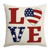 New Home American Flag Letter Print Sofa Office Linen Pillow Cover Cushion Cover