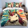 Unicorn Artwork Set For Decoration Bedding Set With 1 Duvet Cover 2 Pillowcases Single Double King Queen, Gift