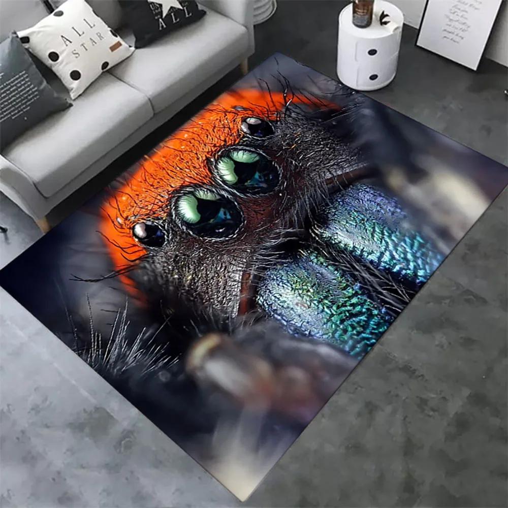 Halloween-Spinnen-Teppich, 3D-gedruckt, Angst-Horror-Matte, Trick-or-Treat-Teppich, Wohnzimmer-Schlafzimmer-Teppich, Halloween-Geschenk, Heimdekoration