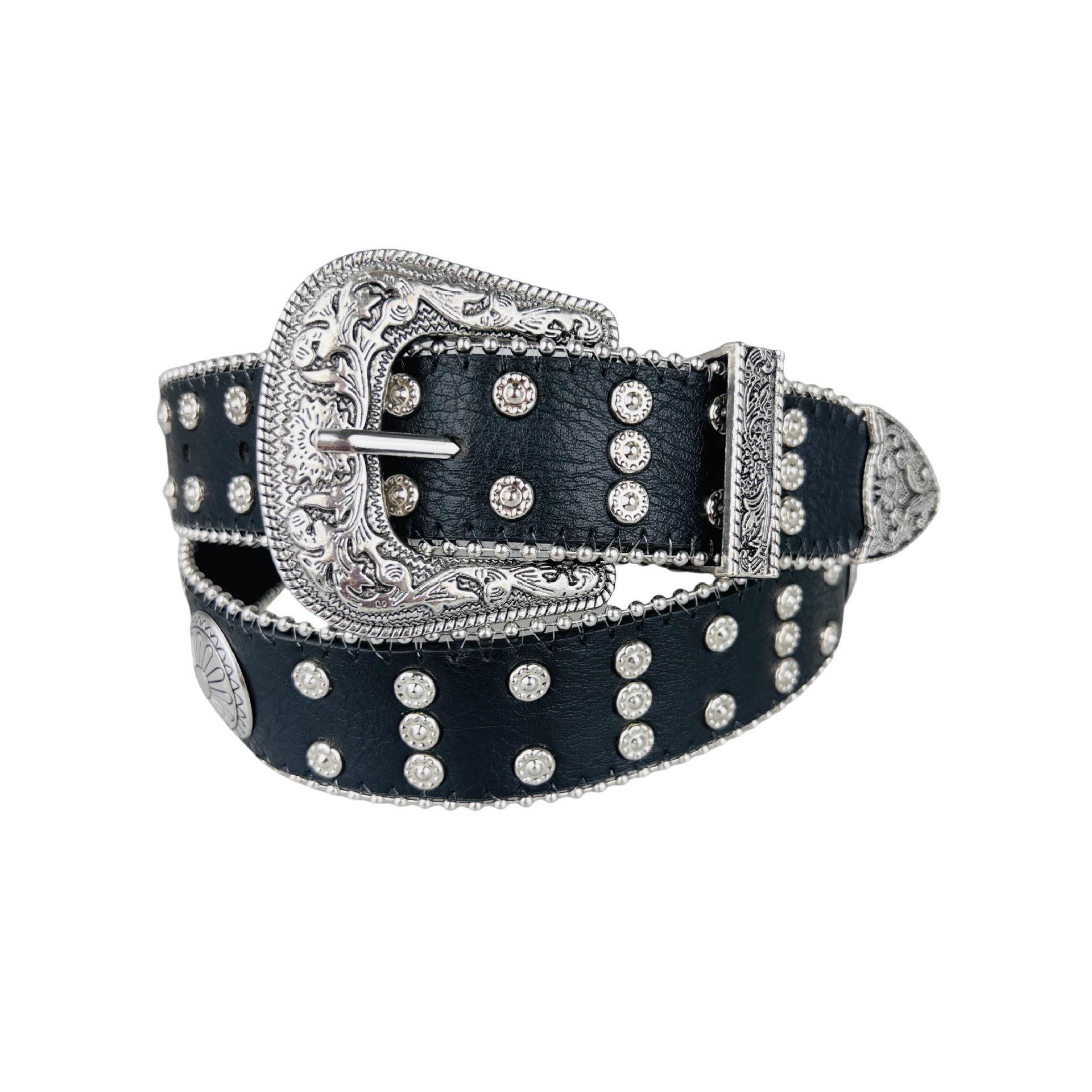 

Vintage Western Studded Punk Belt - Unisex Retro Fashion Accessory 115 cm чёрный
