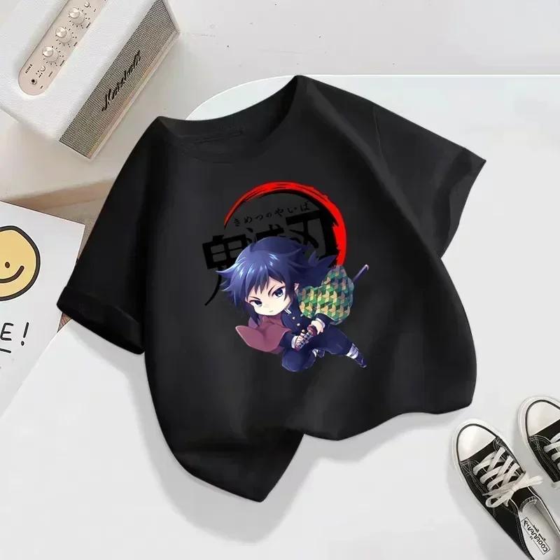 Kids Demon Slayer Anime Cartoon TShirt 2025 Children Blade of Ghost Summer Fashion Funny Clothes for Baby Girls  Boys
