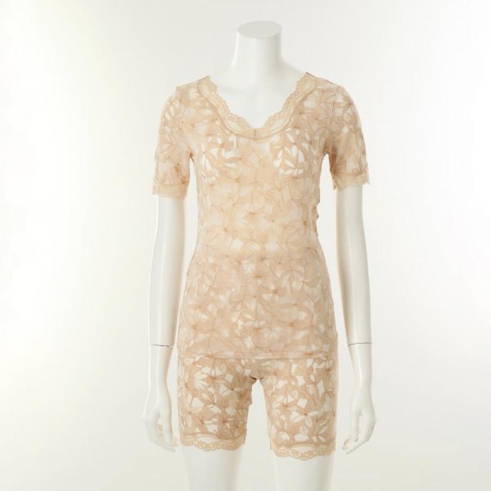 Venus Soft Modal Burnout Lace 3 4 Sleeve Top Vlg2473a