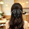 Handgefertigter Chiffon-Haarclip mit floraler Schleife für voluminöses Haar