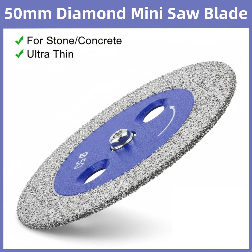 50mm M10 Thread Mini Diamond Saw Blade Stone Carving Disc for Granite Marble Concrete Sandstone Engraving Grinding Wheel