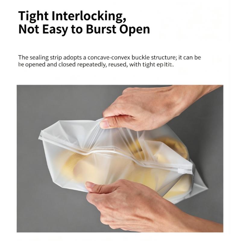 10Pcs Portable Travel Storage Bags, Waterproof Frosted Plastic Zipper Lock Self-Sealing Bags for Clothing Packaging