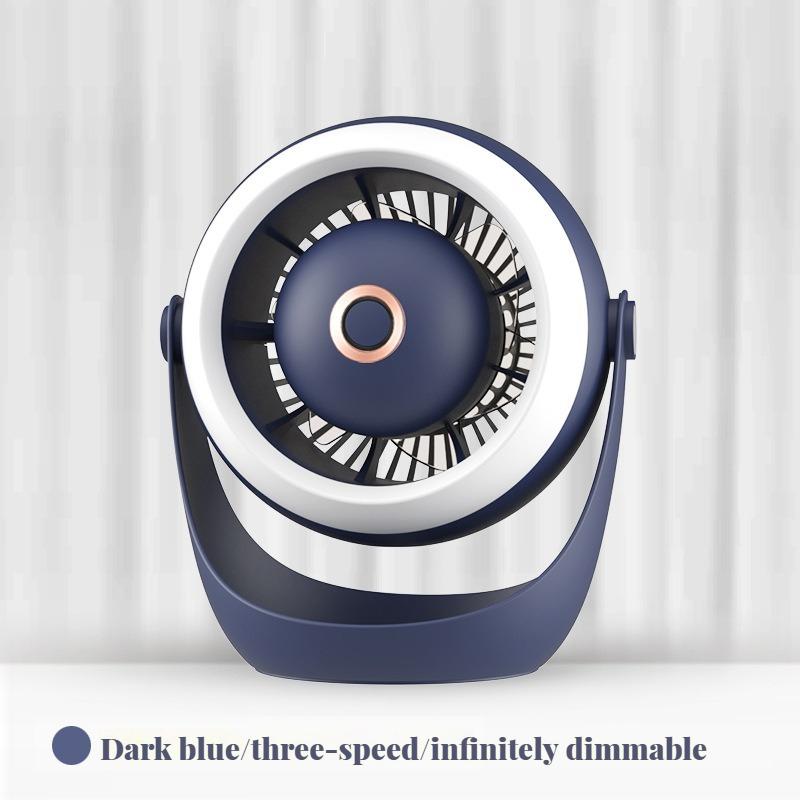 

Wall-Mounted Desktop Turbine Fan - USB Rechargeable with Night Light, Portable Mini for Home, Office, Dormitory & Outdoor Use