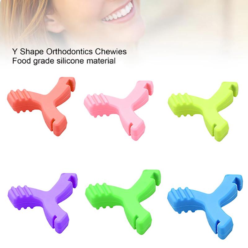 1Pcs Silicone Teeth Stick Bite Dental Aligner Chewies Orthodontic Bite Chewies Prevent Face Distortion Y Shaped