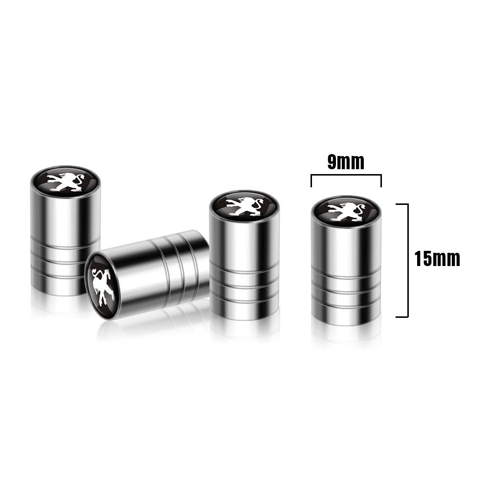 4Pcs Car Metal Wheel Tire Air Valve Dust Caps Bolt-In Accessories For Peugeot 206 307 301 308 3008 207 208 407 408 508 2008 5008