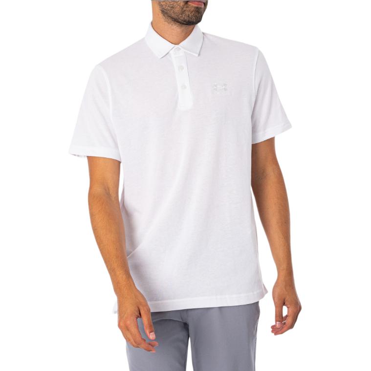 Under Armour Polo Coupe Ample Couleur Unie Homme hauts Blanc 1386608-100