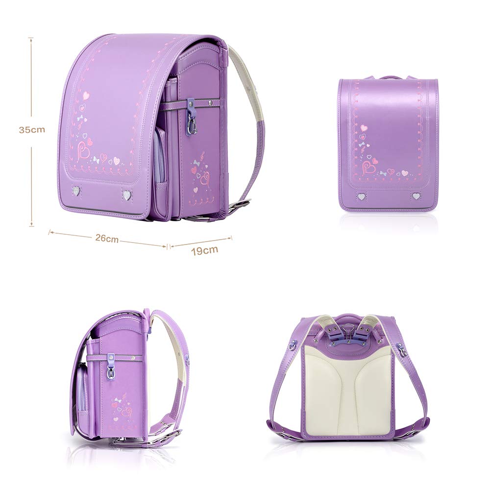 FancyLuLu Exclusive School Reinforced Direct from the with Transparent Large Fits A4 Embroidered Automatic School Gift [Amazon Brand] Girls' Backpack,