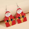 European & American Santa Claus Double-sided Print Christmas Earrings for Women