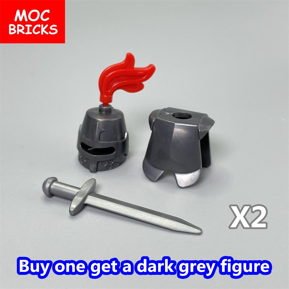 Нетоксичные кубики Moc Средневековые Рыцари Рим Броня Меч Солдаты Оружие Шлем Фигурка Действия Образовательные Аксессуары Конструктор Игрушка