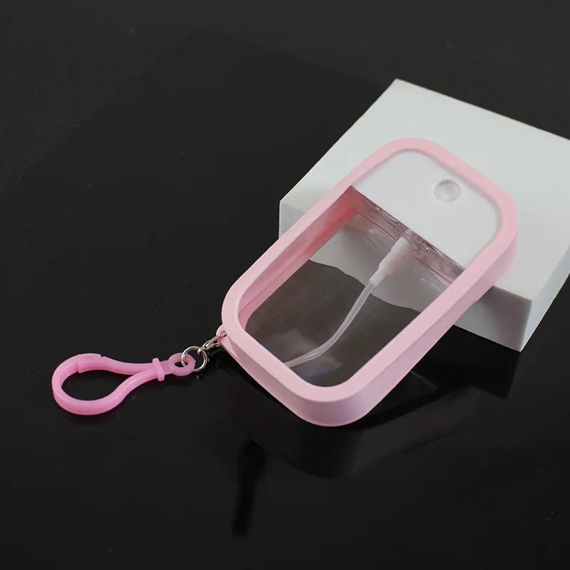 

Новый 50 мл Спрей Санитайзер Спрей Ароматизированный Веганский Санитайзер для Рук с Брелоком Духи Спирт Вода Пустой Многоразовый Флакон для Путешествий Plastic&50ML розовый