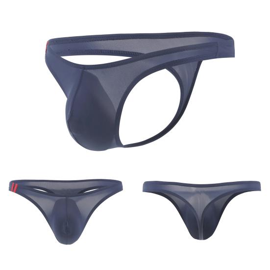 Men Briefs T Shape Thin High Elasticity Solid Color U Convex Pouch Male