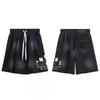 Mens Washed Vintage Loose Fit Cotton Blend T-Shirt Shorts Set Casual Outfit
