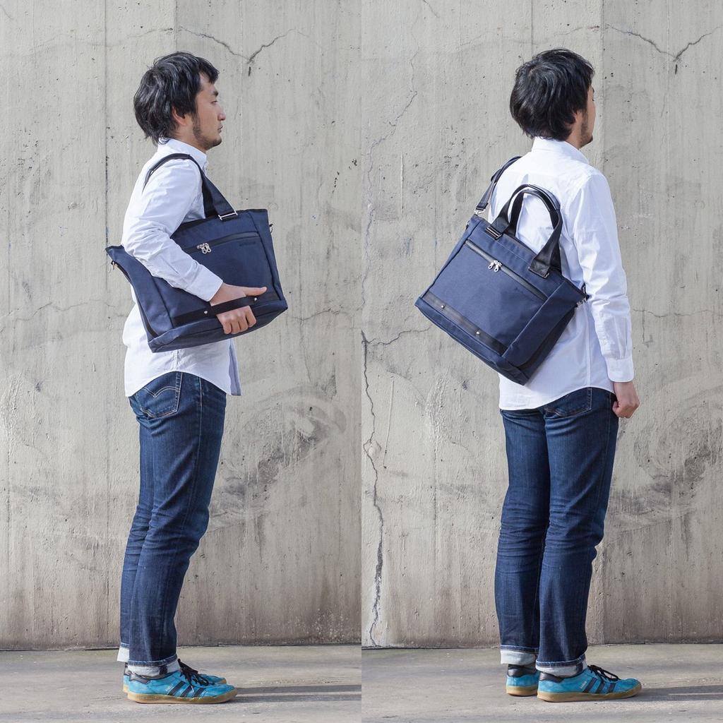 Tote Bag RUSH Made in Japan Storage 2WAY 19L Navy [Beluf] PC/A4