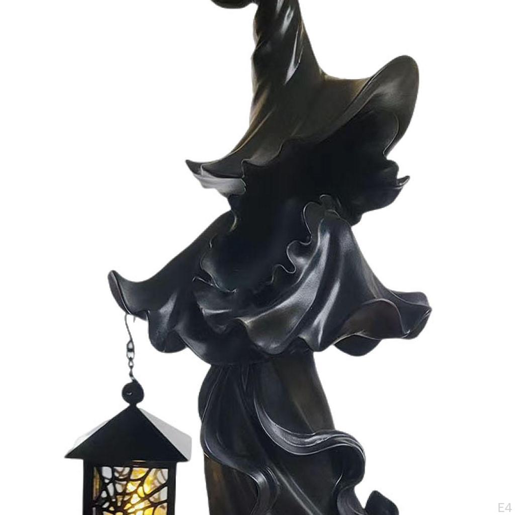 Witch Lantern Ornament Barrel Figurine Resin Statue Faceless Sculpture for Garden Indoor Backyard