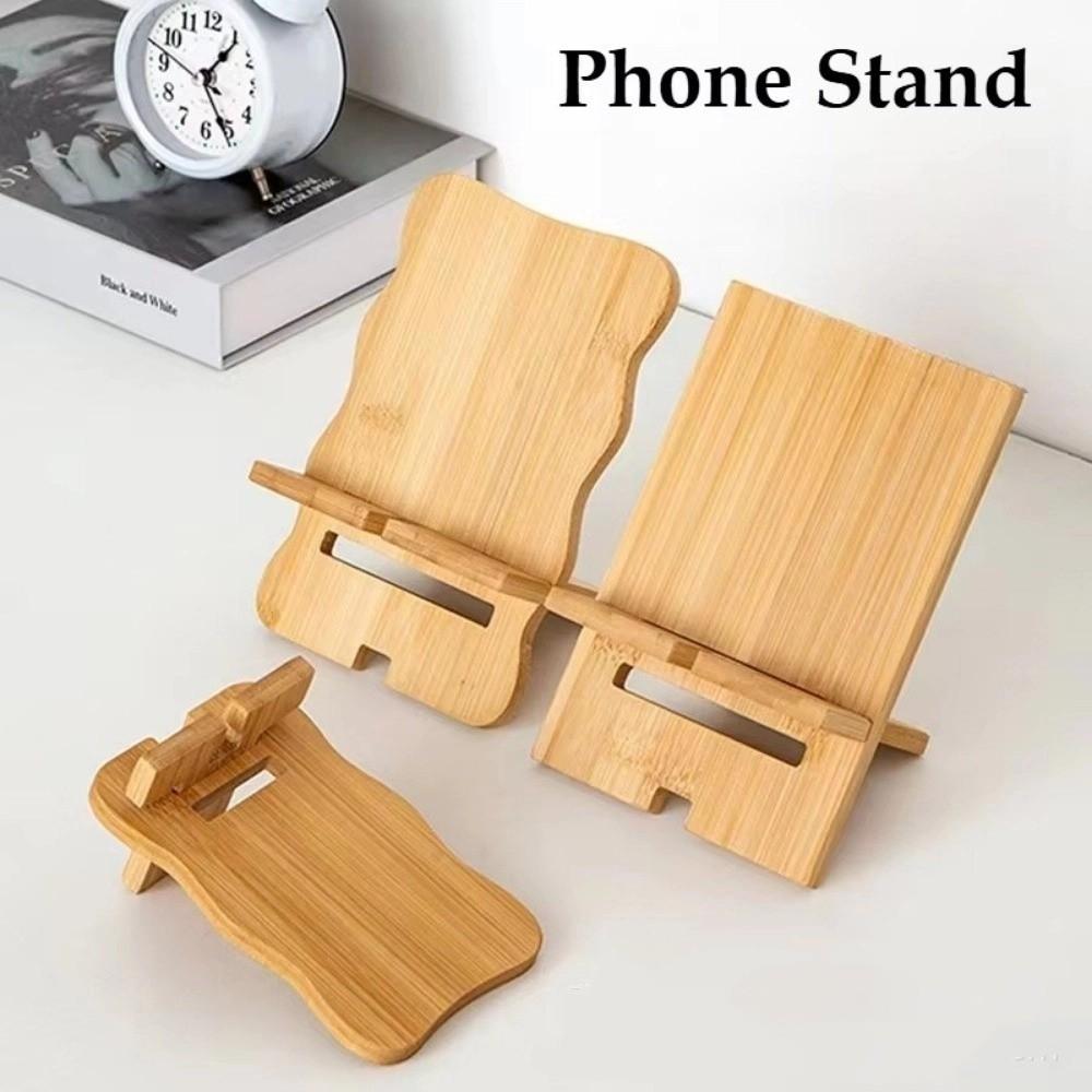 Wooden Mobile Phone Stand Multi-functional Phone Charging Stand Lazy Bracket  For Home/Office